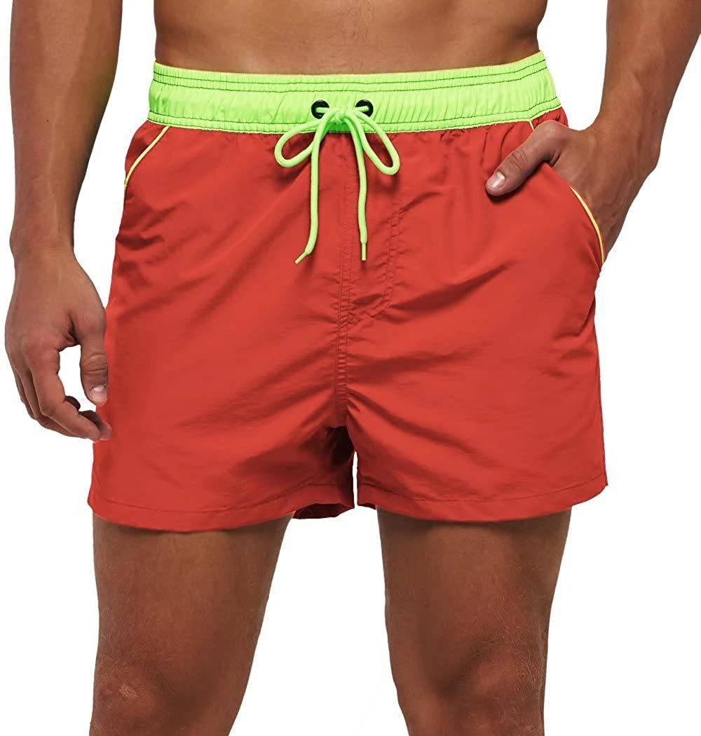 Men Swimwear Shorts Male Swimming Trunks Swimsuits Man Surf Beach Swim Sports Pants Board Mesh New Summer Men's Clothing  Beach Swimming Casual with Adjustable Elastic Cord