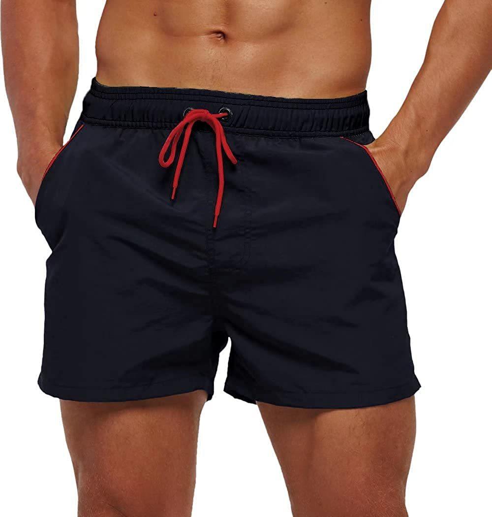 Men Swimwear Shorts Male Swimming Trunks Swimsuits Man Surf Beach Swim Sports Pants Board Mesh New Summer Men's Clothing  Beach Swimming Casual with Adjustable Elastic Cord